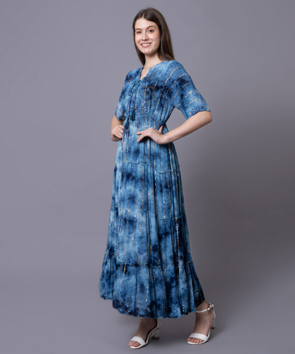 Floral Print Tiered Weston Dress, V-Neck, Short Sleeves - Image 5